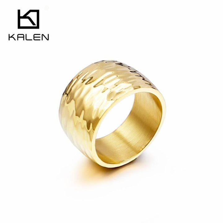 KALEN Unisex Stainless Steel 10mm Width Rings Men Size 7-12 Simple Circle Finger Midi Rings Women Jewelry.