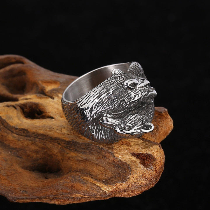 Kalen Viking Wolf Head Nordic Men's Stainless Steel Ring Punk Animal Jewelry Size8-12.