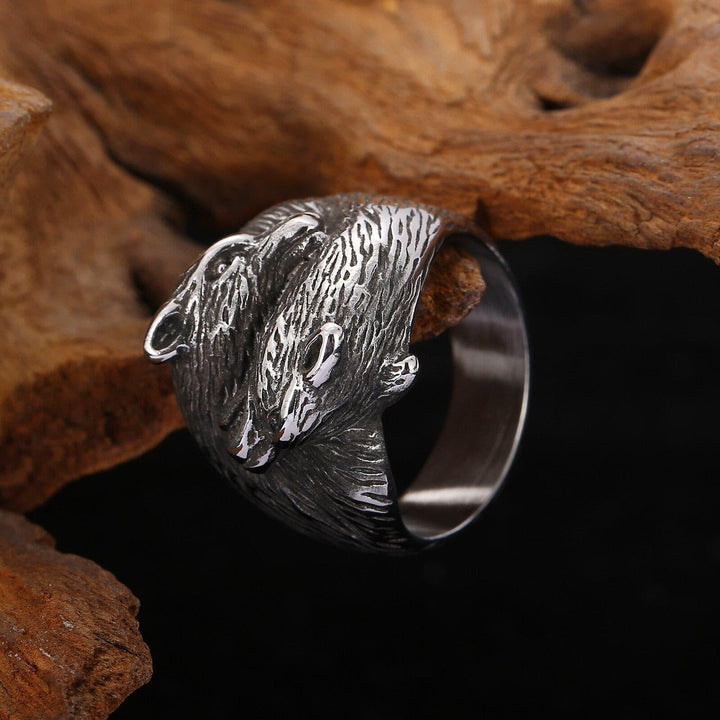 Kalen Viking Wolf Head Nordic Men's Stainless Steel Ring Punk Animal Jewelry Size8-12.