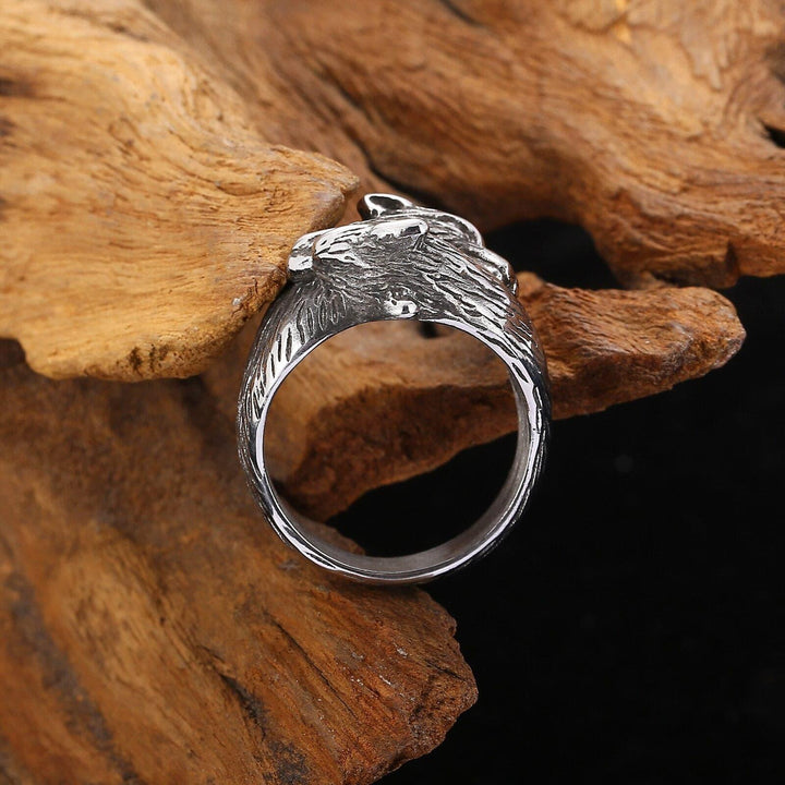 Kalen Viking Wolf Head Nordic Men's Stainless Steel Ring Punk Animal Jewelry Size8-12.