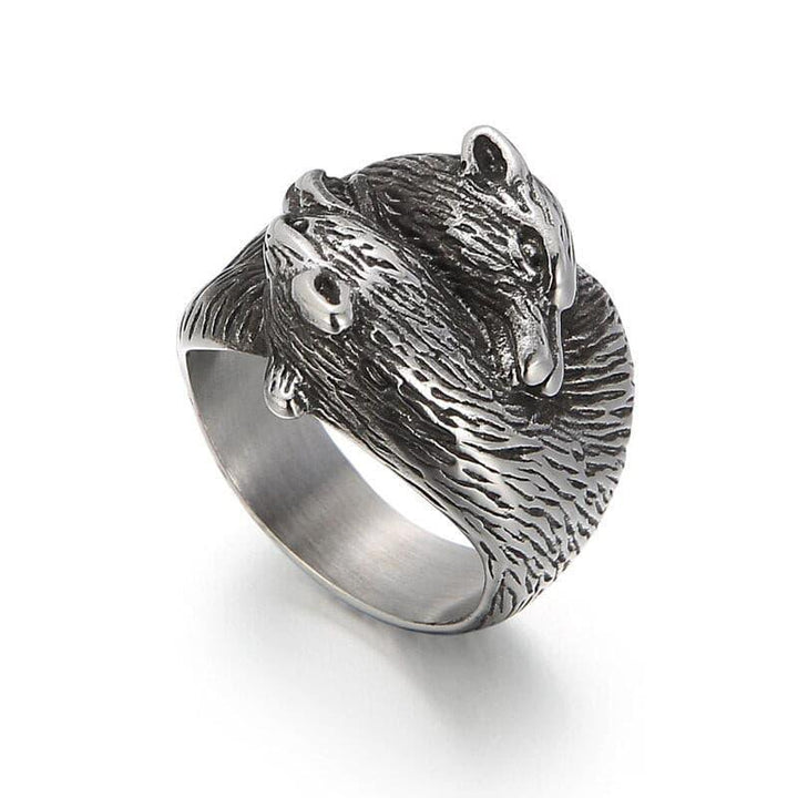 Kalen Viking Wolf Head Nordic Men's Stainless Steel Ring Punk Animal Jewelry Size8-12.