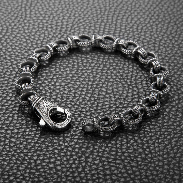 Kalen Vintage 11mm Ring Chain Lightweight Men's Stainless Steel Charm Bracelet Dropshipping.