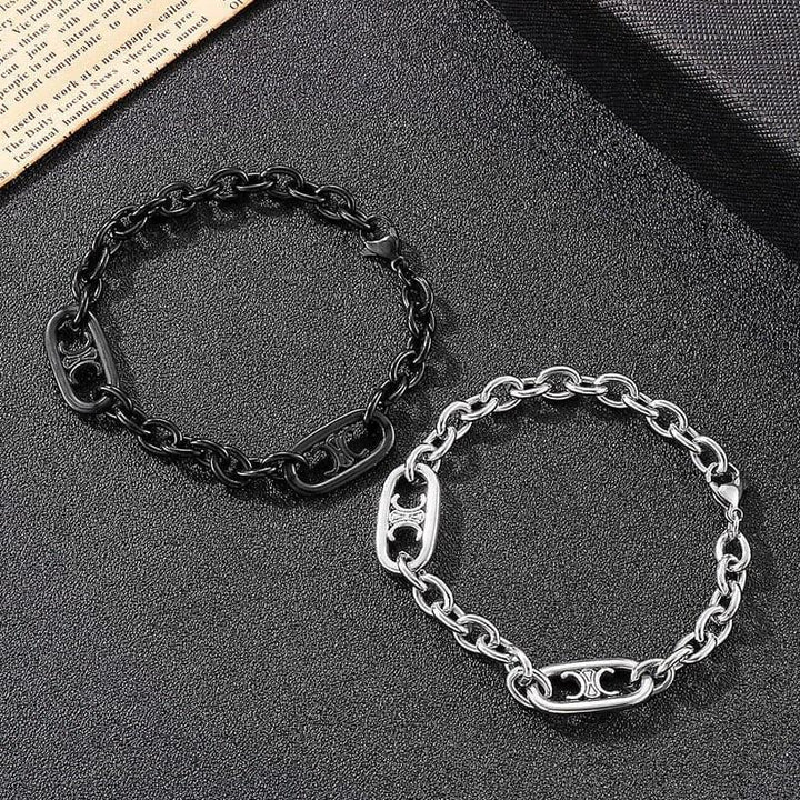 Kalen Vintage 7mm Wide O-chain Black Stainless Steel Men&amp;#39;s Bracelet Curb Cuban Chain Jewelry Wholesale.