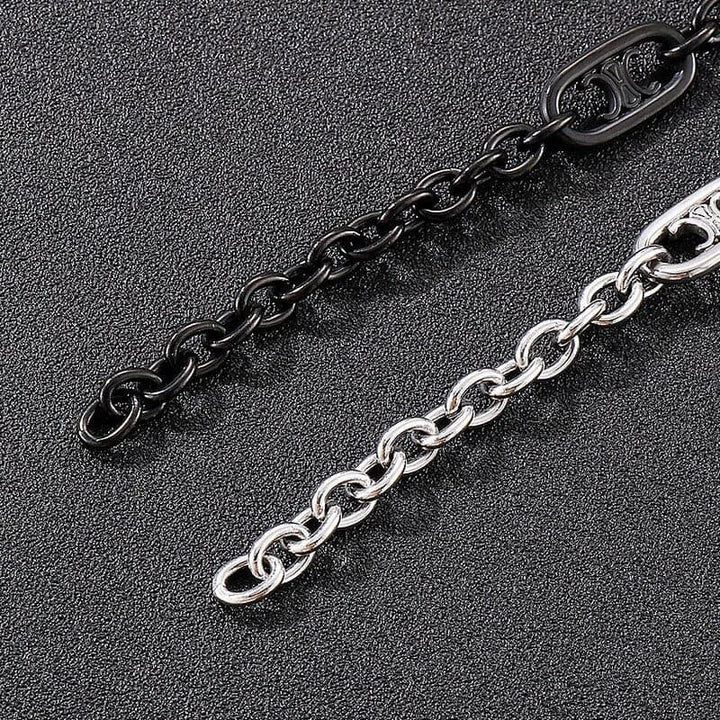 Kalen Vintage 7mm Wide O-chain Black Stainless Steel Men&amp;#39;s Bracelet Curb Cuban Chain Jewelry Wholesale.