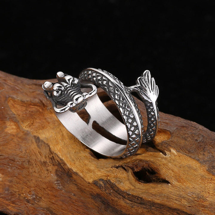 Kalen Vintage Animal Dragon High Quality Stainless Steel Charm Ring For Men's Jewelry Wholesale.