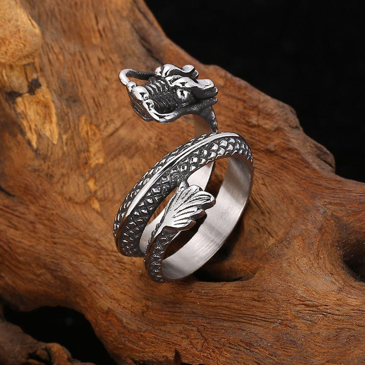 Kalen Vintage Animal Dragon High Quality Stainless Steel Charm Ring For Men's Jewelry Wholesale.