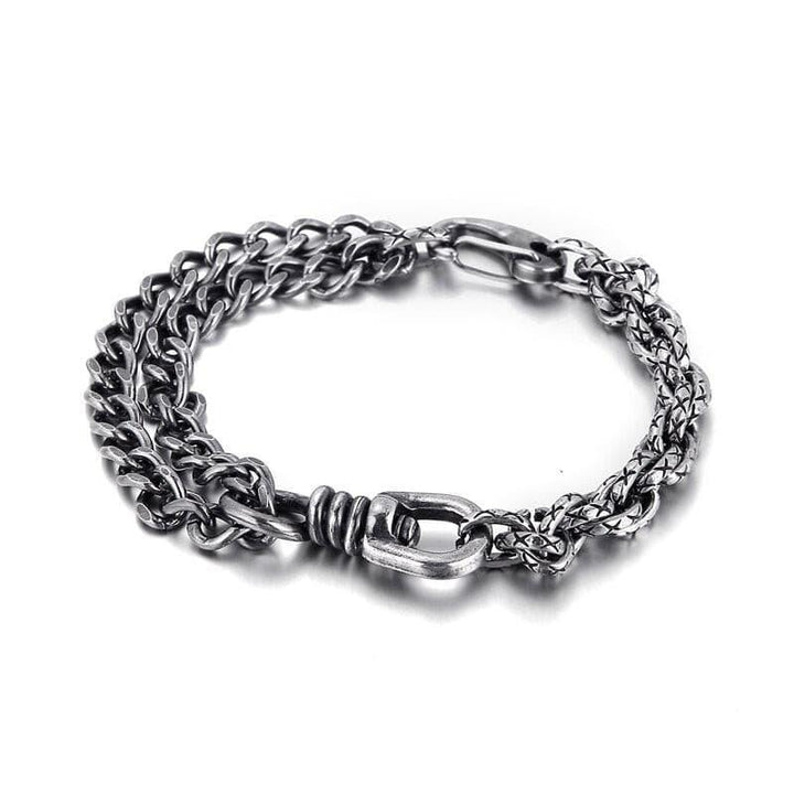 Kalen Vintage Chain Men's Gothic Feature Combination Chain Stainless Steel Jewelry.