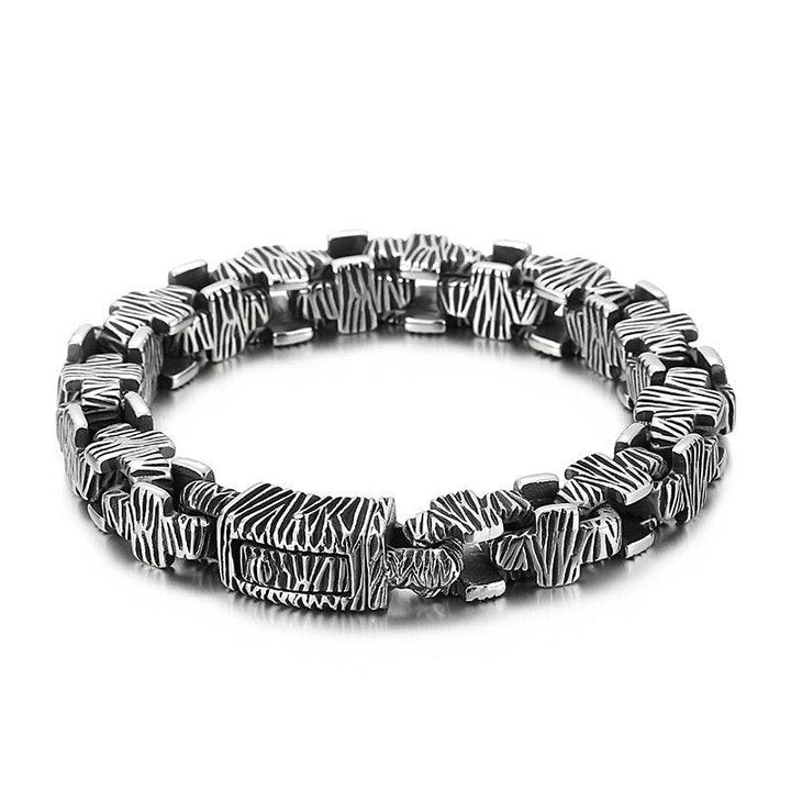 Kalen Vintage Cross Texture 316L Stainless Steel Men's Charm Bracelet Holiday Gift Jewelry.