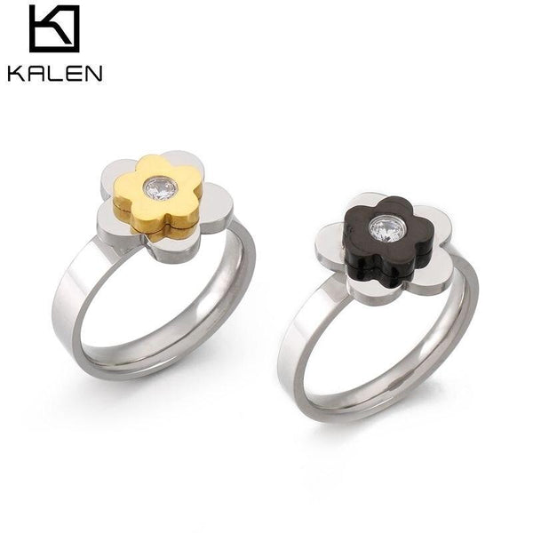 Kalen Vintage Daisy Flower Rings For Women Korean Style Finger Ring Bride Wedding Engagement Statement Jewelry Gif.