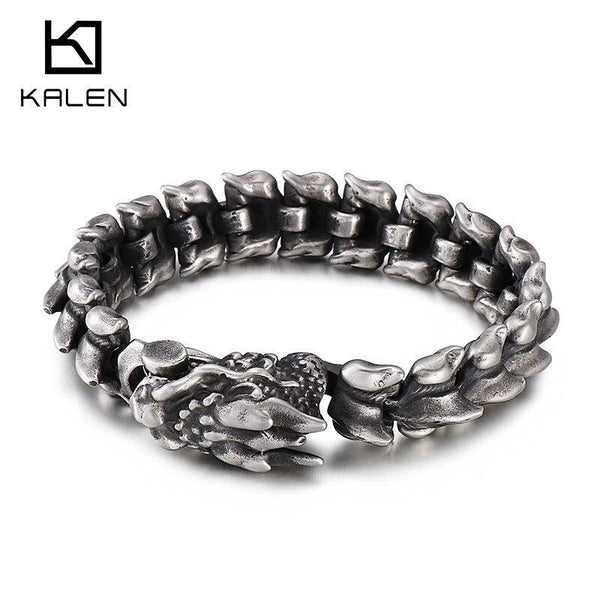 Kalen Vintage Dragon Bracelet High Quality Stainless Steel Punk Men's Bracelet Chain Jewelry Gifts.