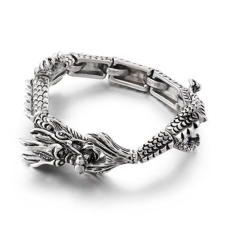 Kalen Vintage Dragon Bracelet Steel Color  High Quality Punk Style Accessories Men's Bangles.