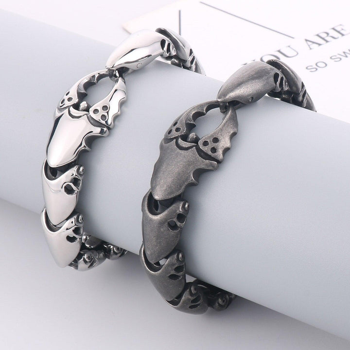 KALEN Vintage Fashion Crab Pliers Shaped Bracelet for Men Silver Black Polished Stainless Steel Men's Bracelets Punk Jewelry.