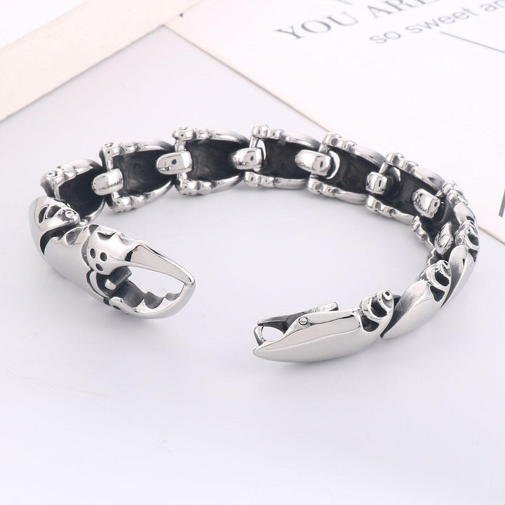 KALEN Vintage Fashion Crab Pliers Shaped Bracelet for Men Silver Black Polished Stainless Steel Men's Bracelets Punk Jewelry.