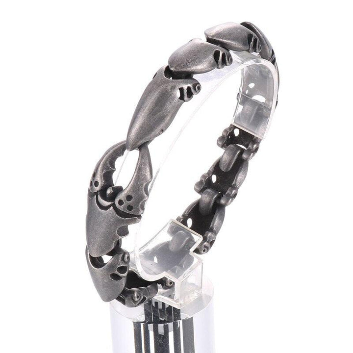 KALEN Vintage Fashion Crab Pliers Shaped Bracelet for Men Silver Black Polished Stainless Steel Men's Bracelets Punk Jewelry.