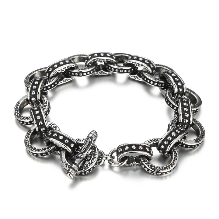 KALEN Vintage Fashion Link Chain Bracelet Men Stainless Steel 316L Party Jewelry.