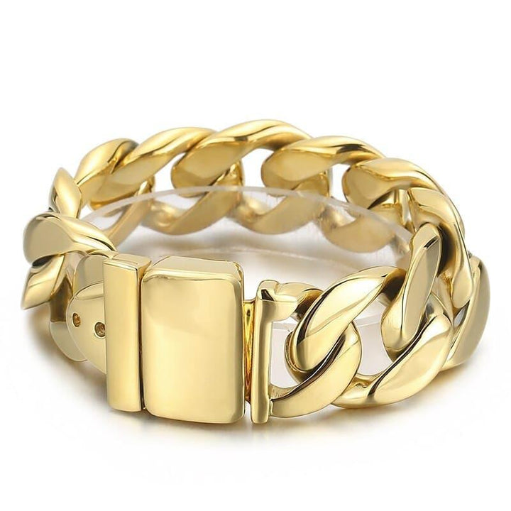 KALEN Vintage Heavy Men's Stainless Steel Bracelet Matte Wide Hand Wrist Chain Jewelry 3 Colors.