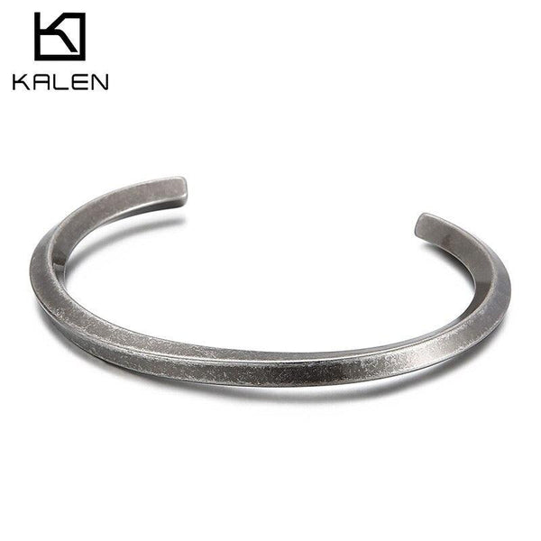 Kalen Vintage Matte Men's Bangles Punk Stainless Steel Popular Fashion Accessory Bracelet Jewelry.