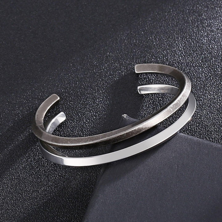 Kalen Vintage Matte Men's Bangles Punk Stainless Steel Popular Fashion Accessory Bracelet Jewelry.