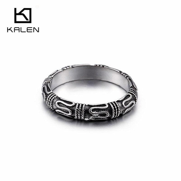 KALEN Vintage Men's Stainless Steel Rings Size 6-12 Homme Retro Finger Rings For Women Unisex Wholesale Jewelry 2020.