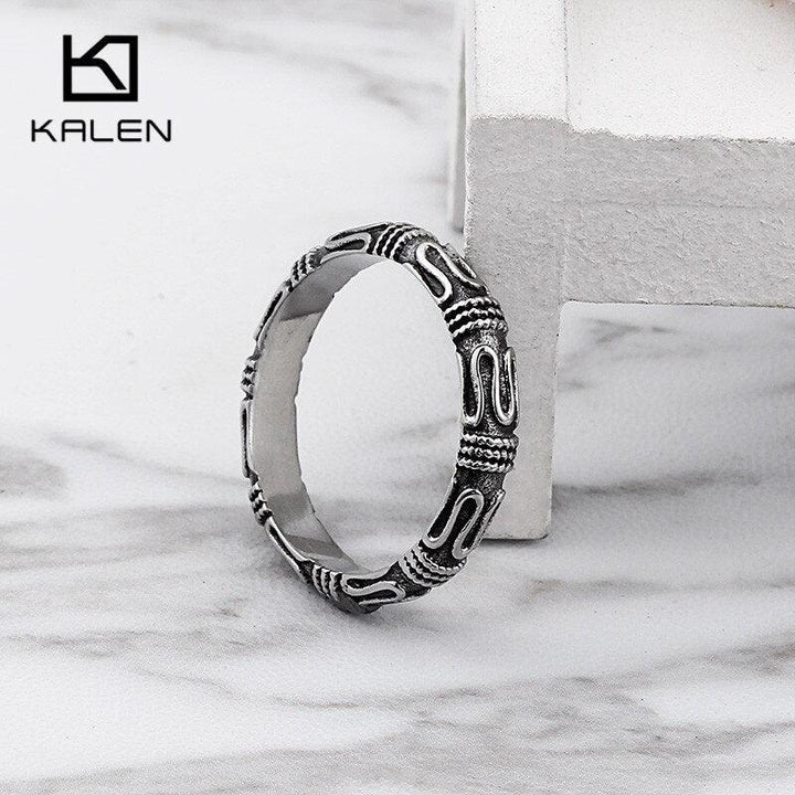 KALEN Vintage Men's Stainless Steel Rings Size 6-12 Homme Retro Finger Rings For Women Unisex Wholesale Jewelry 2020.