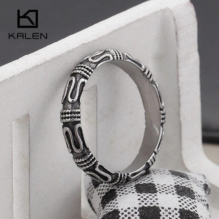 KALEN Vintage Men's Stainless Steel Rings Size 6-12 Homme Retro Finger Rings For Women Unisex Wholesale Jewelry 2020.