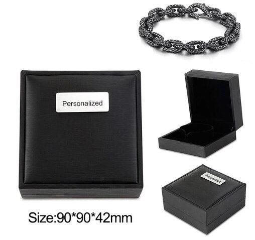 Kalen Vintage Nordic O-Chain Cuban Chain Featured Men's Stainless Steel Bracelet Jewelry.