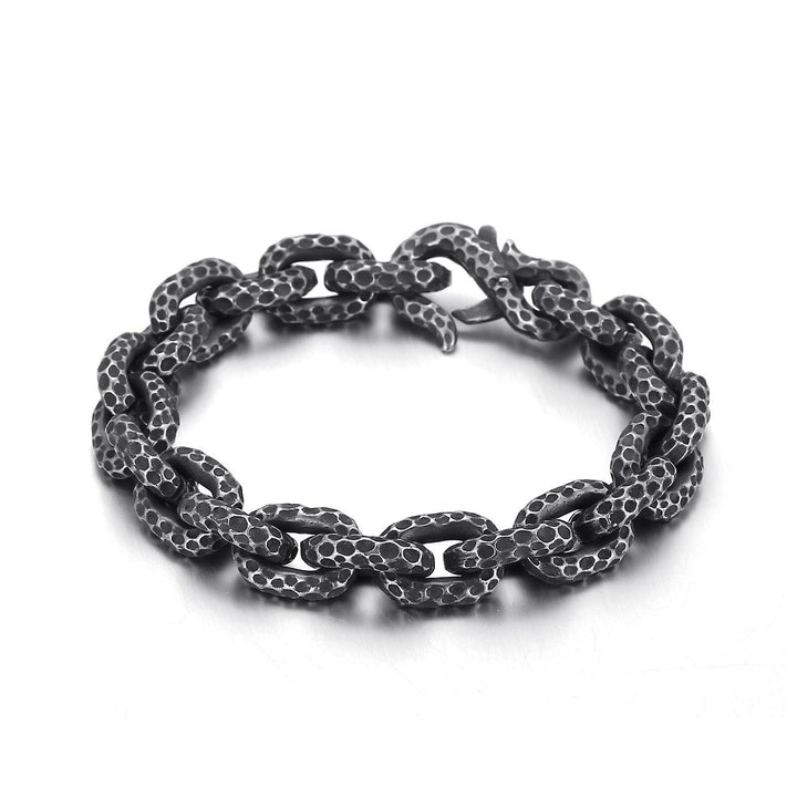 Kalen Vintage Nordic O-Chain Cuban Chain Featured Men's Stainless Steel Bracelet Jewelry.