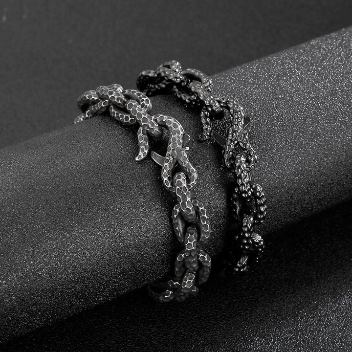 Kalen Vintage Nordic O-Chain Cuban Chain Featured Men's Stainless Steel Bracelet Jewelry.