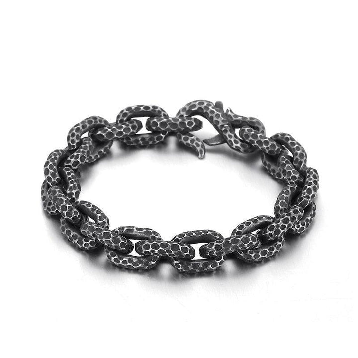 Kalen Vintage Nordic O-Chain Cuban Chain Featured Men's Stainless Steel Bracelet Jewelry.