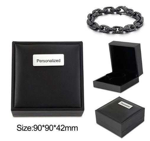 Kalen Vintage Nordic O-Chain Cuban Chain Featured Men's Stainless Steel Bracelet Jewelry.