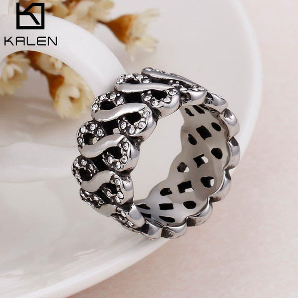 Kalen Vintage Party Ring for Women Personality Stainless Steel Geometry Ring Anniversary Charm Jewelry Gifts for Women.