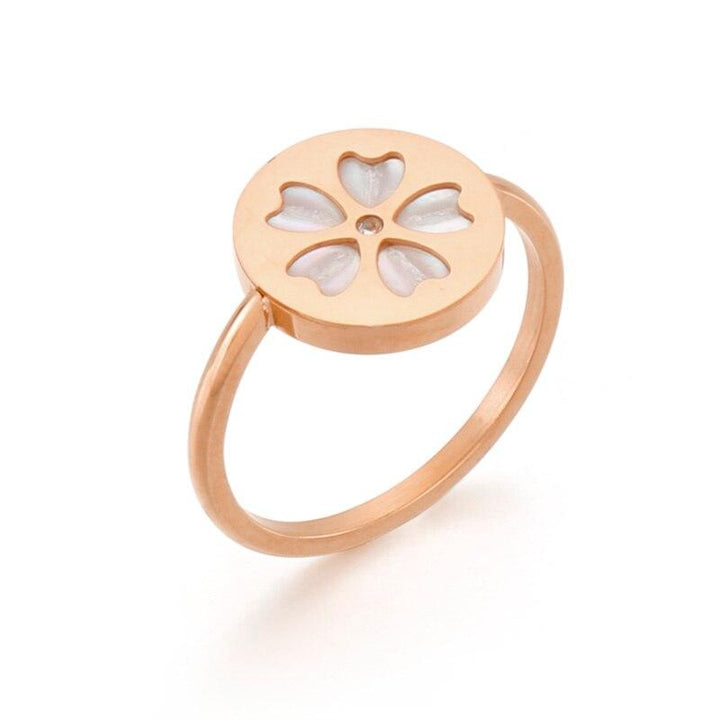 Kalen Vintage Shell Flower Rings For Women Korean Style Finger Geometry Ring Bride Wedding Engagement Statement Jewelry Gift.