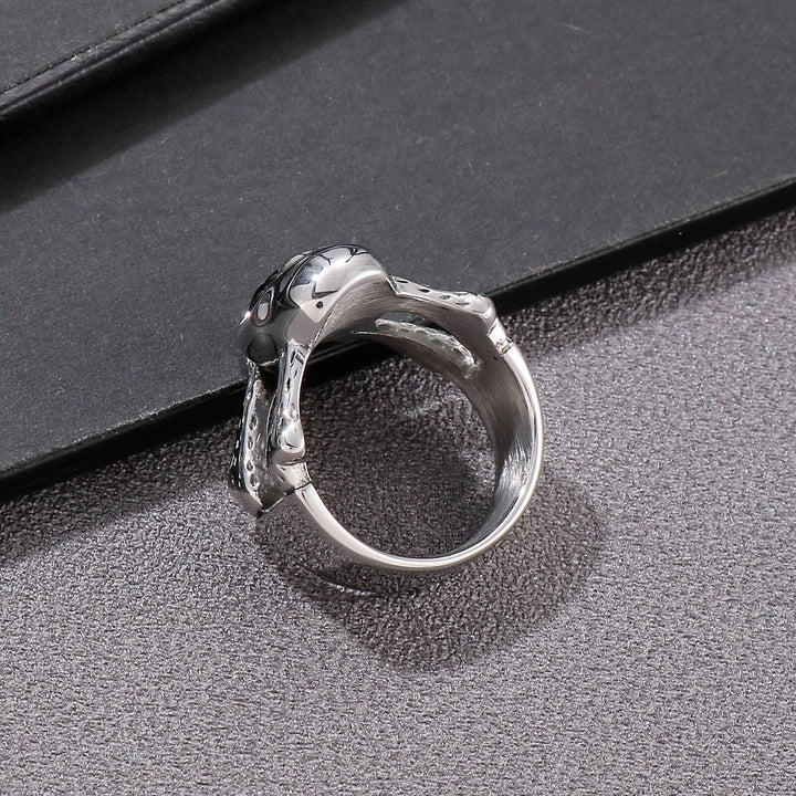 Kalen vintage Skull Bone Stainless Steel Ring For Men 16mm Wide Punk Ring Jewelry.