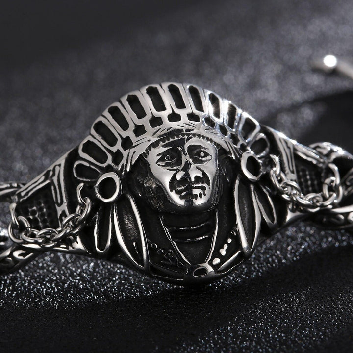 Kalen Vintage Tiger Bracelet Engraved Wristband Men's Stainless Steel Jewelry Charm Chain Punk Gothic Unique Accessories Gift.