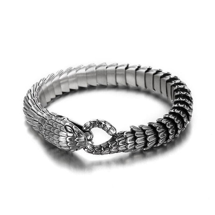 Kalen Viper Bracelet Snake Head Charm Bracelets Men Women Stainless Steel Jewellry  Blessing  Punk Animal Bangle.