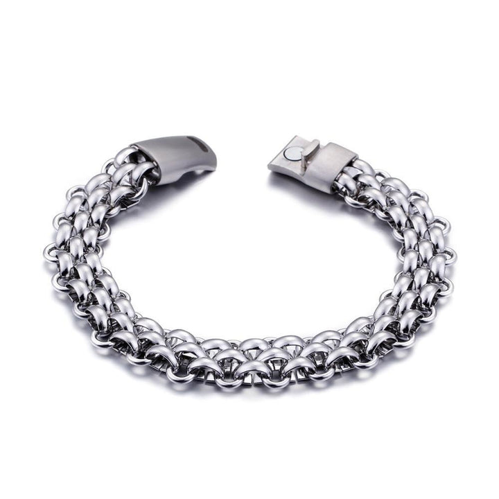 KALEN Wholesale Stainless Steel Chain Link Bracelets Men Fashion Male 22cm Magnetic Hand Chain Bracelets Jewelry.