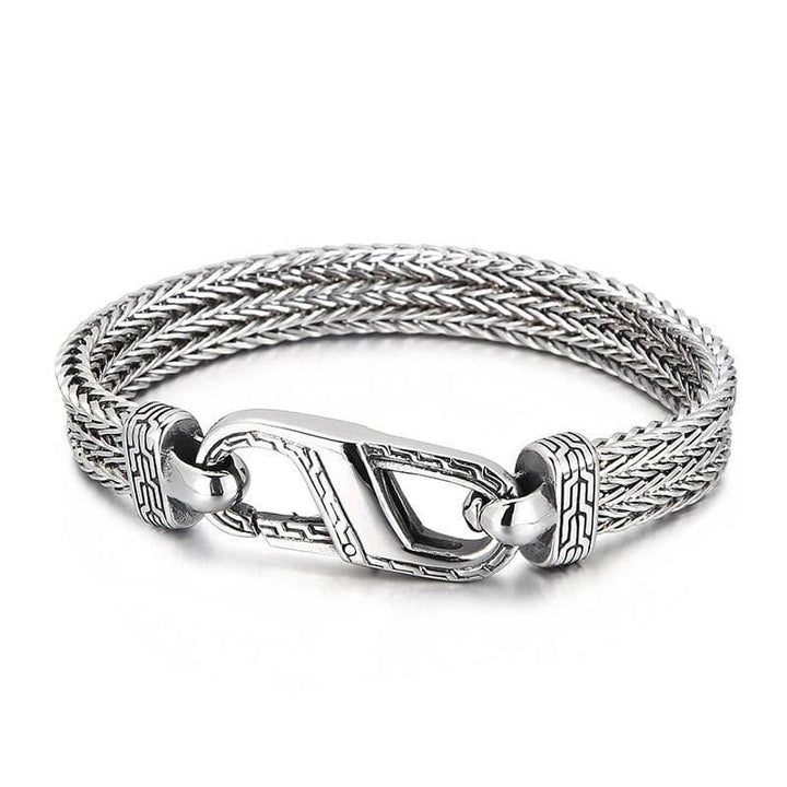 Kalen10mm Stainless Steel Woven Chain Men's Bracelet Simple Spring Clasp Jewelry Gift Accessories Gothic.