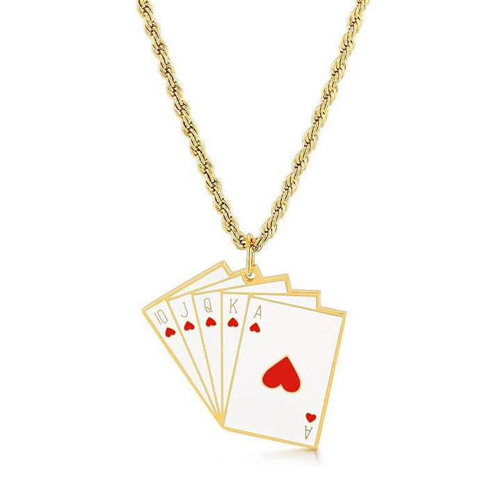 KALEN Lucky Ace Of Spades Mens Necklace Poker Pendant For Male Stainless Steel Casino Fortune Playing Cards Jewelry 2020.