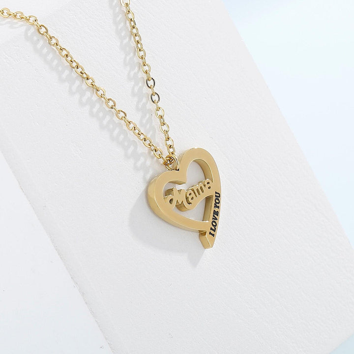 KALEN Mama Letters Necklace For Women Gold color Stainless Steel Mom I LOVER YOU Pendant Necklace Wholesale Jewelry Mother's Day.