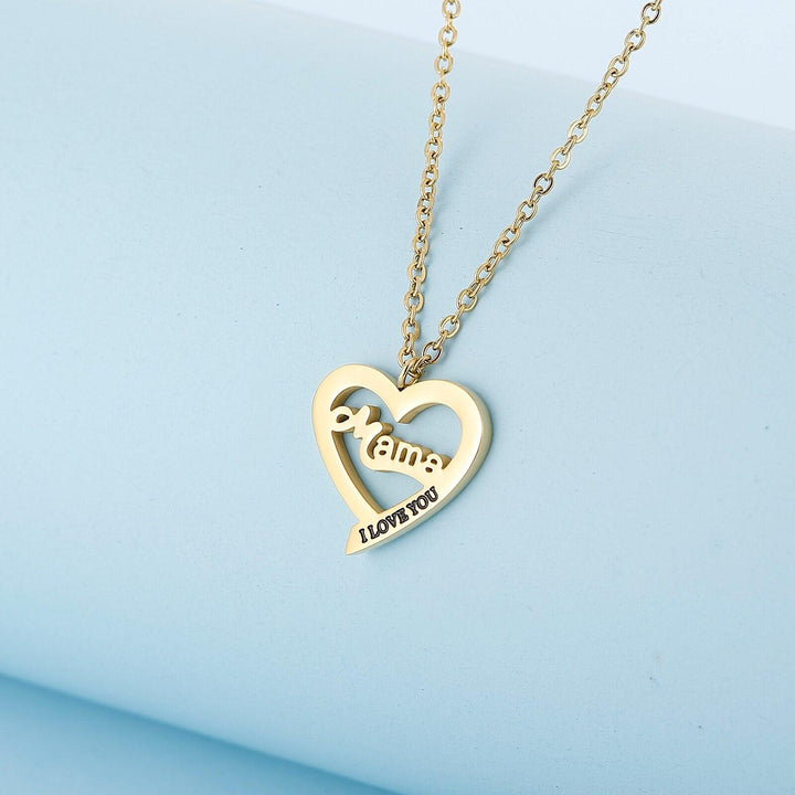 KALEN Mama Letters Necklace For Women Gold color Stainless Steel Mom I LOVER YOU Pendant Necklace Wholesale Jewelry Mother's Day.