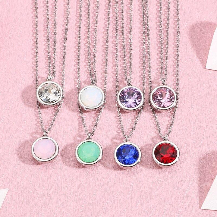 Kalen Bohemia Multicolour Zircon Chain Pendant Necklaces For Women Gold Color Stainless Steel Charm Choker Romantic Women Gifts.