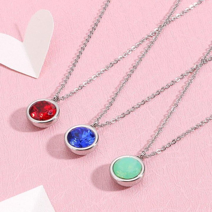 Kalen Bohemia Multicolour Zircon Chain Pendant Necklaces For Women Gold Color Stainless Steel Charm Choker Romantic Women Gifts.