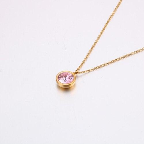 Kalen Bohemia Multicolour Zircon Chain Pendant Necklaces For Women Gold Color Stainless Steel Charm Choker Romantic Women Gifts.