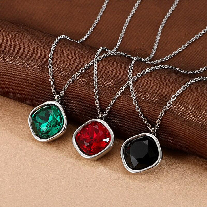 Kalen Fashion Multiple Color Rainbow Pendant Necklaces For Women Gold Color Stainless Steel Link Chain Choker Jewelry Accessory.