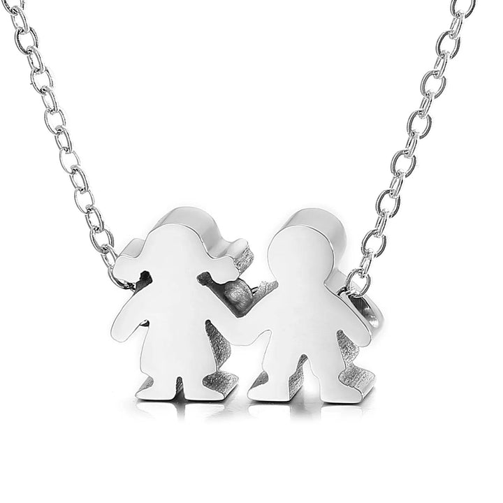 Name Date Engraved Stainless Steel Boy Girl Kid Pendant Necklace for Women - kalen