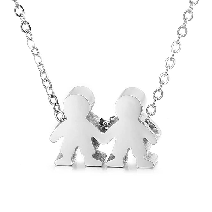 Name Date Engraved Stainless Steel Boy Girl Kid Pendant Necklace for Women - kalen