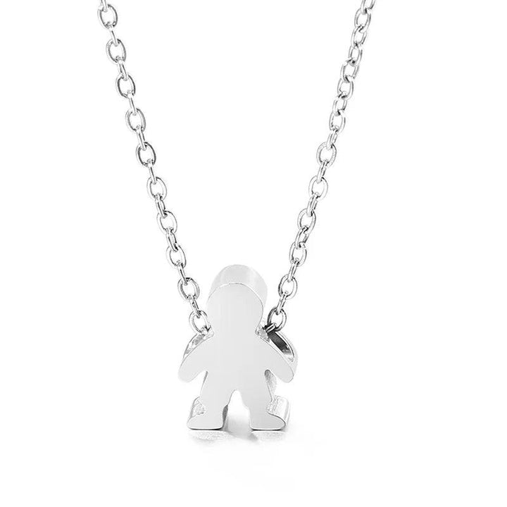 Name Date Engraved Stainless Steel Boy Girl Kid Pendant Necklace for Women - kalen