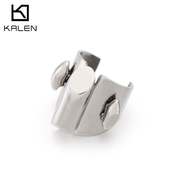 New Cool Punk Ring Geometry Irregular Polish Multilayer Cross Twist Metal Open Ring for Women Girls Party Jewelry.