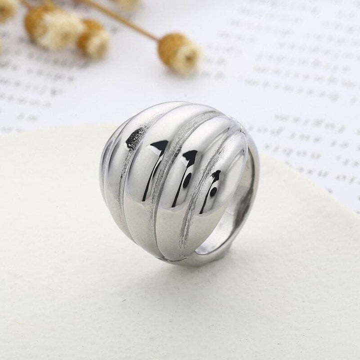 New Fashion Stainless Steel Thick Large Layers Rings Women Personality Minimalist Punk Big Gold Color Anillos Jewelry Weddinng.