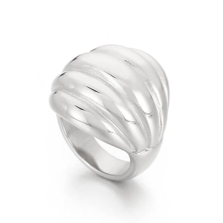 New Fashion Stainless Steel Thick Large Layers Rings Women Personality Minimalist Punk Big Gold Color Anillos Jewelry Weddinng.